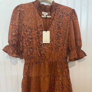 NWT Elan Copper Paisley Dress